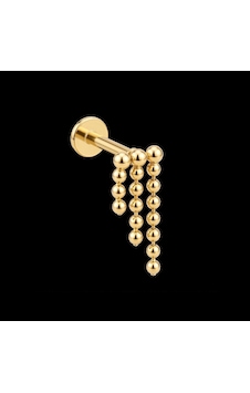 316 L Cerrahi Çelik Üç Sıra Top Sallantı 6x1.2mm Altın Labret Piercing