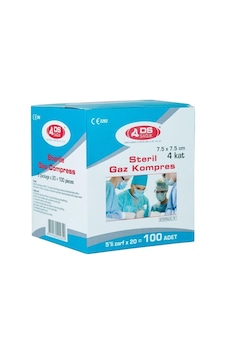Damla Sağlık Steril Gaz Kompres 7.5 × 7.5 CM 100'lü