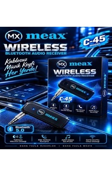 Mikrofonlu Aux Bluetooth 5.0 Araç Kiti