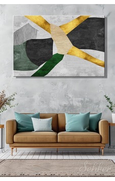 Siyah Yeşil Gri Tonlarda Geometrik Parlak Altın Yaldız Efekt Modern Soyut Yatay Kanvas Tablo 4072 Çok Renkli Siyah Yeşil Gri Tonlarda Geometrik Parlak Altın Yaldız Efekt Modern Soyut Yatay Kanvas Tablo 4072 Çok Renkli