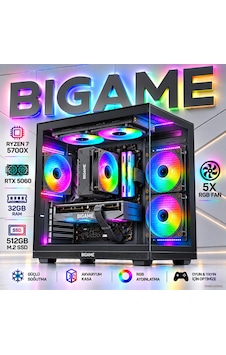 Bigame FORGE-V6 R7-5700x 32 GB 512 GB M2 SSD RTX5060 Free Dos Masaüstü Oyuncu Bilgisayarı Bigame FORGE-V6 R7-5700x 32 GB 512 GB M2 SSD RTX5060 Free Dos Masaüstü Oyuncu Bilgisayarı
