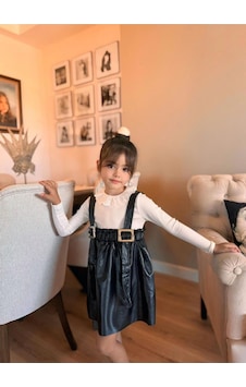 Deri Slopet Çocuk Elbise Siyah Deri Slopet Çocuk Elbise Siyah