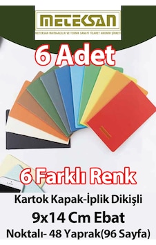 6'lı Cep Boy 9x14cm 6'lı Karışık Renkli Antrasit 6'lı Cep Boy 9x14cm 6'lı Karışık Renkli Antrasit