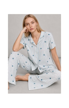Fit Women Kadın Kısa Kollu Rahat Mavi Pijama Takımı 4728 Fit Women Kadın Kısa Kollu Rahat Mavi Pijama Takımı 4728