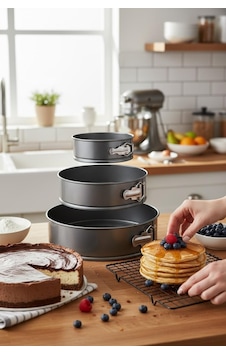 Çınar 3 Lü Kelepçeli Kek Kalıbı - 3 Lü Kek Kalıbı Seti 24-26-28 Cm. Gri Çınar 3 Lü Kelepçeli Kek Kalıbı - 3 Lü Kek Kalıbı Seti 24-26-28 Cm. Gri