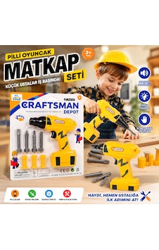 Pilli Oyuncak Matkap Seti Gerçekçi Ses Efektli Tamir Ve Ustalık Oyun Seti Çocuk El Becerisi Pilli Oyuncak Matkap Seti Gerçekçi Ses Efektli Tamir Ve Ustalık Oyun Seti Çocuk El Becerisi