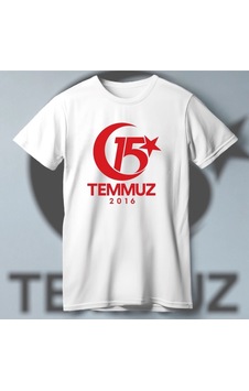 15 Temmuz Demokrasi Ve Milli Birlik 2016 Anma Baskılı Bisiklet Yaka T-shirt - Beyaz Çok Renkli 15 Temmuz Demokrasi Ve Milli Birlik 2016 Anma Baskılı Bisiklet Yaka T-shirt - Beyaz Çok Renkli
