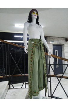 Eren Style Otantik Nakış İşlemeli Harem Şalvar Bulmaca Pantolon 100 Cm Haki