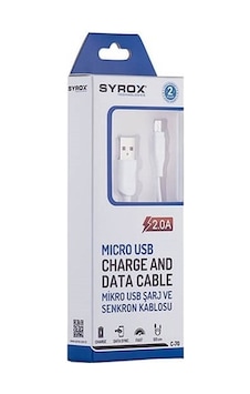 Syrox 2.0A Mıcro Usb Şarj Ve Data Transfer Kablosu (C70)