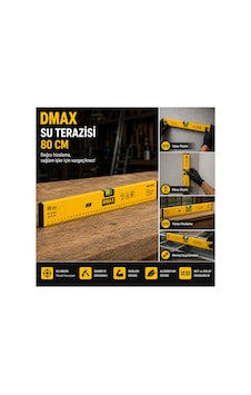 Dmax Su Terazisi 80 Cm Hassas Ölçüm, Sağlam Ve Profesyonel Kullanım Dmax Su Terazisi 80 Cm Hassas Ölçüm, Sağlam Ve Profesyonel Kullanım