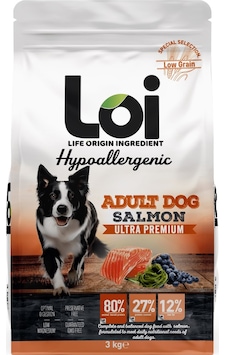 Loi Hipoalerjenik Somonlu Yetişkin Köpek Maması 3 KG Loi Hipoalerjenik Somonlu Yetişkin Köpek Maması 3 KG