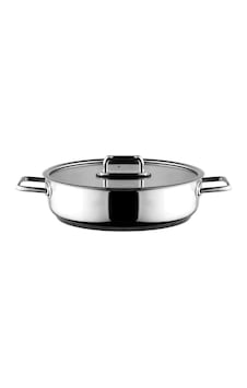 Aryıldız Colombus Metal Kulp Cam Kapak Basık Tencere - 32 Cm Gri