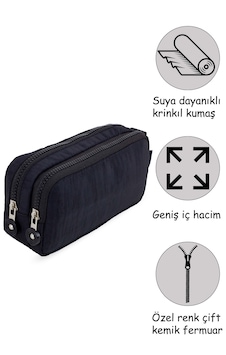 Siyah Su Geçirmez Krinkıl Kumaş Çift Bölmeli Siyah Su Geçirmez Krinkıl Kumaş Çift Bölmeli