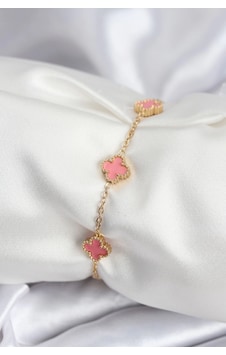 Mey İthalat 316l Çelik Gold Renk Pembe Baby Boy Yonca Kadın Bileklik Çok Renkli Mey İthalat 316l Çelik Gold Renk Pembe Baby Boy Yonca Kadın Bileklik Çok Renkli