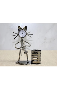 Tedar Metal Saksafon Çalan Kedi Müzisyen Saat Ve Kalemlik Alk4346 Najmaddin Standart Tedar Metal Saksafon Çalan Kedi Müzisyen Saat Ve Kalemlik Alk4346 Najmaddin Standart