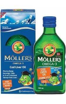 Möller's Cod Liver Oil Balık Yağı Şurubu 150ml Tutti Frutti Möller's Cod Liver Oil Balık Yağı Şurubu 150ml Tutti Frutti