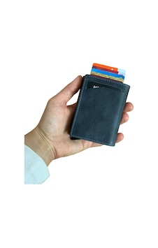 Modica Pescol - Hakiki Deri RFID Korumalı Mekanizmalı Kartlık/Cüzdan