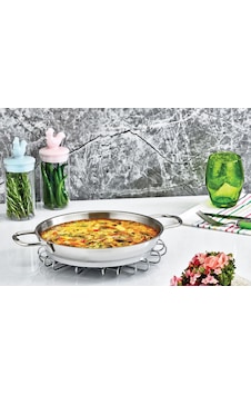 Safinox Paslanmaz Çelik İtalyan Omlet Sahan 24x3.5 Cm-1.4 Litre Inox