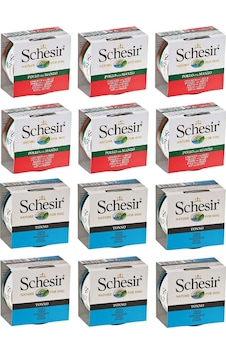 Schesir 2 Çeşit Sığır ve Ton Balıklı Karma Köpek Konservesi 12 x 150 G Schesir 2 Çeşit Sığır ve Ton Balıklı Karma Köpek Konservesi 12 x 150 G