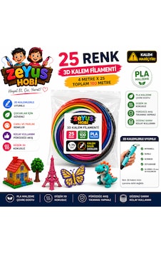 Zeyus Filament 25 Renk 4 Metre 3d Kalem Filamenti Zeyus Filament 25 Renk 4 Metre 3d Kalem Filamenti