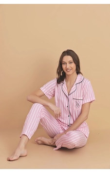 Pijamerry Viskon Kumaş Gömlek Yaka Pembe Çizgili Kadın Pijama Takımı - 5820 Pembe Çizgili Pembe Pijamerry Viskon Kumaş Gömlek Yaka Pembe Çizgili Kadın Pijama Takımı - 5820 Pembe Çizgili Pembe