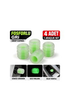 Fosforlu Gri Sibop Kapağı 4 Adet / 1 Araçlık Set - 939651937 Fosforlu Gri Sibop Kapağı 4 Adet / 1 Araçlık Set - 939651937