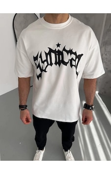 Moda Assema Erkek Bisiklet Yaka Baskılı Kısa Kol T-shirt - Beyaz Moda Assema Erkek Bisiklet Yaka Baskılı Kısa Kol T-shirt - Beyaz
