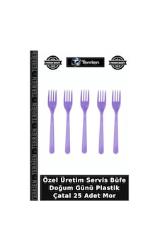 Özel Üretim Servis Büfe Doğum Günü Plastik Çatal 25 Adet Mor Özel Üretim Servis Büfe Doğum Günü Plastik Çatal 25 Adet Mor