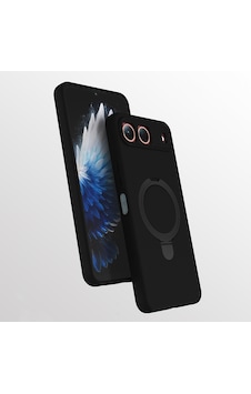 Maks Technology Tecno Spark 40 5g Kılıf M-safe Şarj Özellikli Standlı Mkst Samara Kapak - Siyah