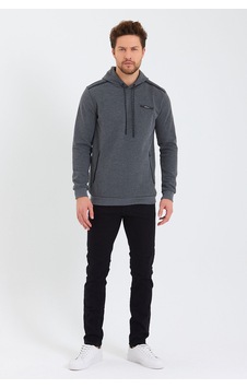 Adams Grimelanj Kapüşonlu Normal Kesim Cepli Sweatshirt Gri Adams Grimelanj Kapüşonlu Normal Kesim Cepli Sweatshirt Gri