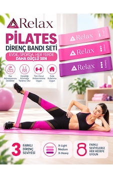 3 Seviyeli Pilates Direnç Bandı Seti- X-light, Medium Ve X-heavy Pembe 3 Seviyeli Pilates Direnç Bandı Seti- X-light, Medium Ve X-heavy Pembe