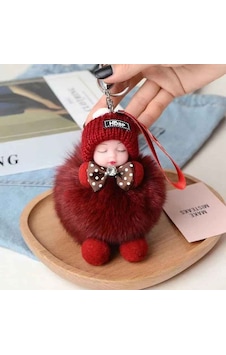 Sevimli Ponpon Uyuyan Bebek Peluş Kadın Kız Araba Çanta Anahtarlık Aksesuar Kırmızı Sevimli Ponpon Uyuyan Bebek Peluş Kadın Kız Araba Çanta Anahtarlık Aksesuar Kırmızı