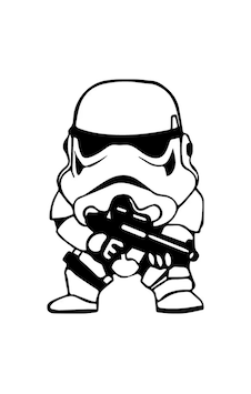 Star Wars Askeri Sticker Oto Motor Laptop Duvar Folyo Sticker 15x21 Cm