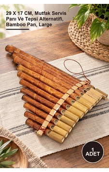 1 Adet Bambu Pan Filüt Büyük 29 X 17 Cm, Mutfak Servis Panı Ve Tepsi Alternatifi, Bamboo Pan, Large -