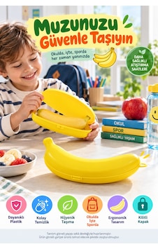 Muz Saklama Kutusu 21 Cm Sarı Muz Koruyucu Beslenme Kabı Çanta Okul Spor Seyahat İçin Pratik Aparatı Muz Saklama Kutusu 21 Cm Sarı Muz Koruyucu Beslenme Kabı Çanta Okul Spor Seyahat İçin Pratik Aparatı