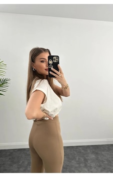 Winmoda34 Yüksek Bel Çimalı Palazzo Kumaş Pantolon Nevrulu Camel Winmoda34 Yüksek Bel Çimalı Palazzo Kumaş Pantolon Nevrulu Camel