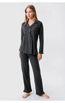 Artış Collection Artış 23112 Lohusa Pijama Takımı Antrasit Gri