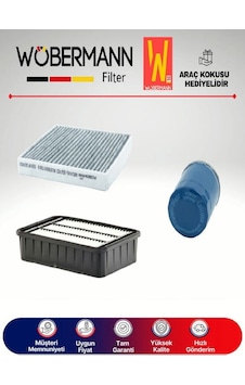 Wöbermann Mitsubishi Lancer 1.6 Filtre Bakım Seti 2010-2015 3'lü Karbonlu Wöbermann Mitsubishi Lancer 1.6 Filtre Bakım Seti 2010-2015 3'lü Karbonlu
