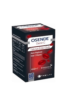 Osende Demir C - Demir Bisglisinat Ester C Vitamini 60 Kapsül Osende Demir C - Demir Bisglisinat Ester C Vitamini 60 Kapsül