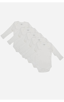 Carlburn Zıbın Unisex Kaliteli Çıtçıtlı 100 Organik Pamuklu Beyaz Uzun Kollu Bebek Body 5'li Paket Carlburn Zıbın Unisex Kaliteli Çıtçıtlı 100 Organik Pamuklu Beyaz Uzun Kollu Bebek Body 5'li Paket