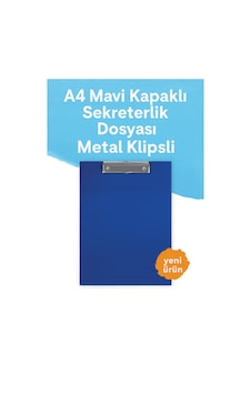 A4 Mavi Kapaklı Sekreterlik Dosyası Metal Klipsli A4 Mavi Kapaklı Sekreterlik Dosyası Metal Klipsli