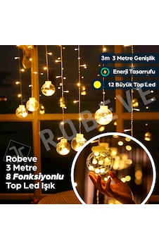 Robeve Işıklı Yılbaşı Top Led Led Işık Saçak Led Top Dekoratif Yılbaşı Led 2.5 Metre 138 Led 8 Fonksiyonlu 8 Modlu Led Işık Günışığı Perde Led Gün Işığı Robeve Işıklı Yılbaşı Top Led Led Işık Saçak Led Top Dekoratif Yılbaşı Led 2.5 Metre 138 Led 8 Fonksiyonlu 8 Modlu Led Işık Günışığı Perde Led Gün Işığı
