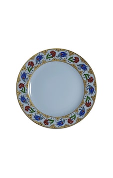 Prt 57-25-Cm-Sarı--Altın-Yaldızlı-Lale-Karanfil-Desenli-Tabak Prt 57-25-Cm-Sarı--Altın-Yaldızlı-Lale-Karanfil-Desenli-Tabak