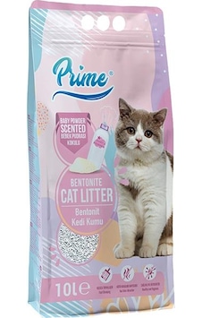 Prime Bebek Pudralı Kokulu Topaklaşan İnce Bentonit Kedi Kumu 10 L Prime Bebek Pudralı Kokulu Topaklaşan İnce Bentonit Kedi Kumu 10 L