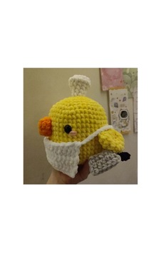 El Yapımı Tek Parça Tığ İşi Peluş: Aşçı Civciv Amigurumi Çok Renkli El Yapımı Tek Parça Tığ İşi Peluş: Aşçı Civciv Amigurumi Çok Renkli