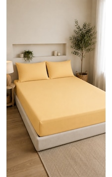 Çift Kişilik Lastikli Çarşaf Takımı 2 Adet Yastık Kılıflı 50x70 160x200+30 %100 Pamuk Sarı Çift Kişilik Lastikli Çarşaf Takımı 2 Adet Yastık Kılıflı 50x70 160x200+30 %100 Pamuk Sarı