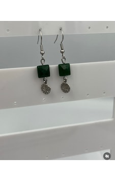 Ceyt Doğaltaş Tuğralı Küpe Yeşil