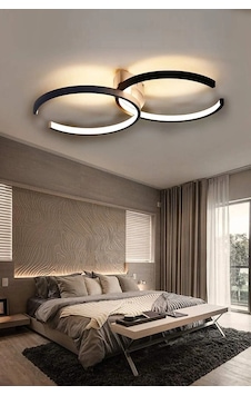 Duru Siyah Renk Modern Tasarım Salon - Mutfak - Hol - Yatak Odası Beyaz Led Avize Siyah Duru Siyah Renk Modern Tasarım Salon - Mutfak - Hol - Yatak Odası Beyaz Led Avize Siyah