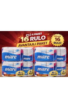Mare Tuvalet Kağıdı 4'lü Rulo 4 Paket Ekstra Yumuşak Çift Katlı Dayanıklı Tuvalet Kağıdı Mare Tuvalet Kağıdı 4'lü Rulo 4 Paket Ekstra Yumuşak Çift Katlı Dayanıklı Tuvalet Kağıdı