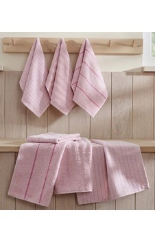 Biçomi 6'lı Ultra Emici %100 Pamuklu Pudra Mutfak & El Havlu Seti 30x50 Cm Pembe
